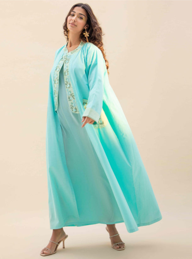 Aqua Serenity Embroidered