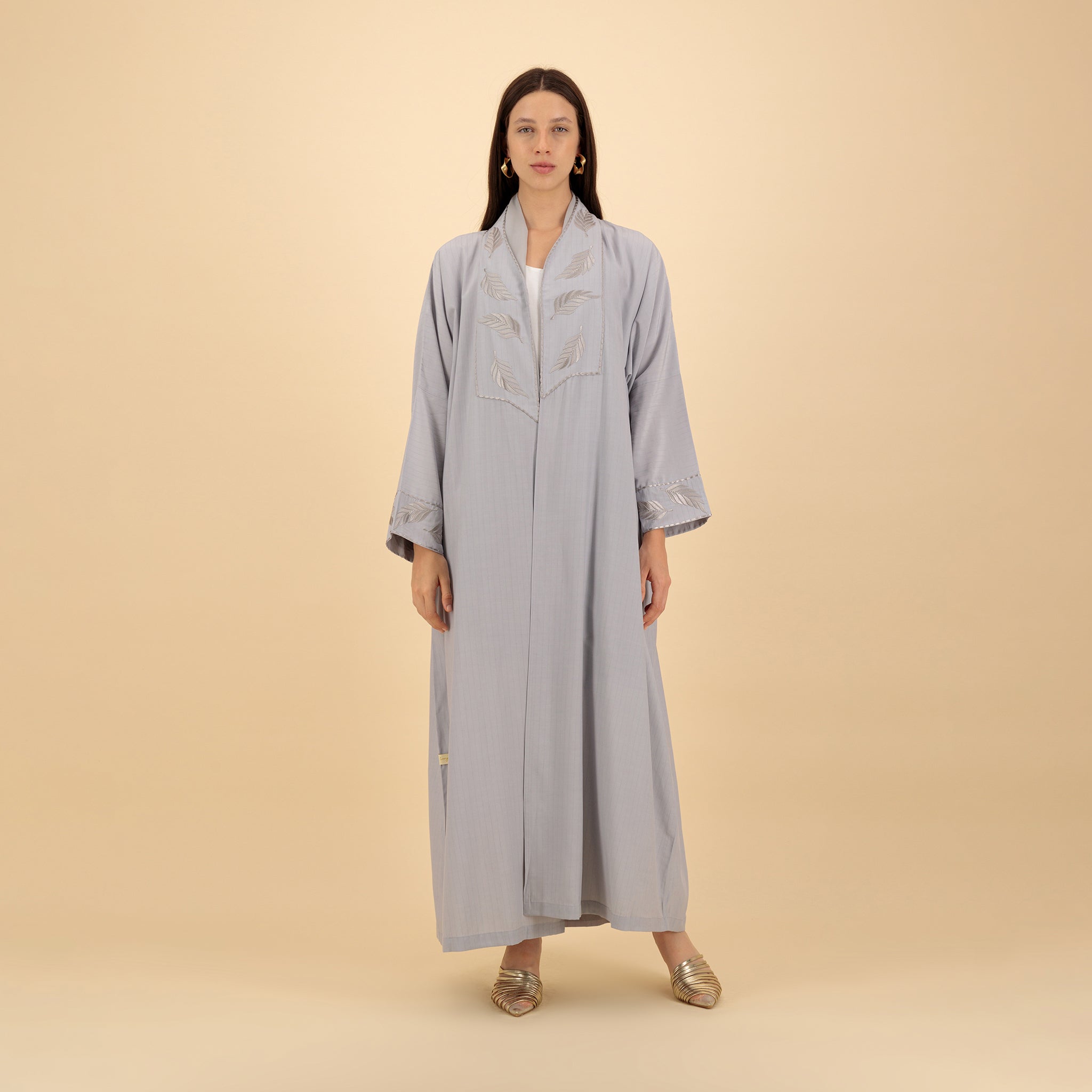 Light Grey with Leaf Pattern Detailing