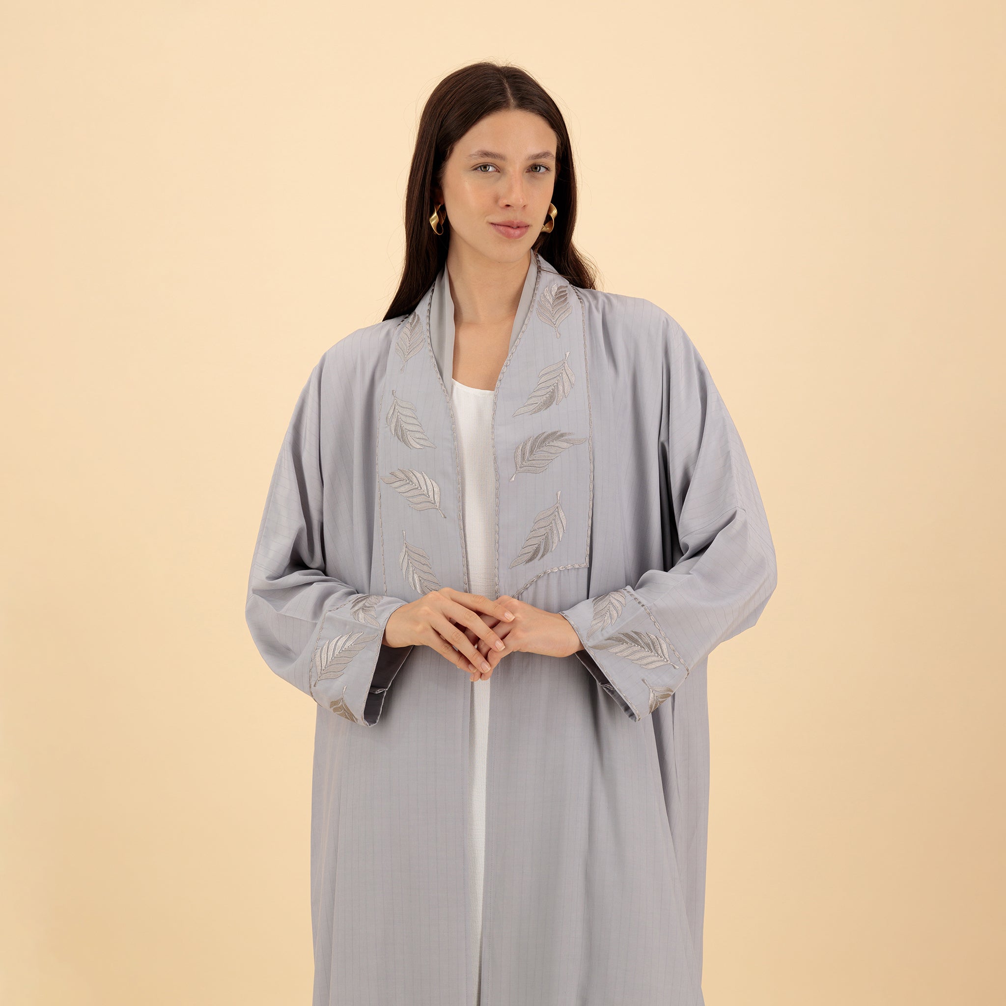 Light Grey with Leaf Pattern Detailing