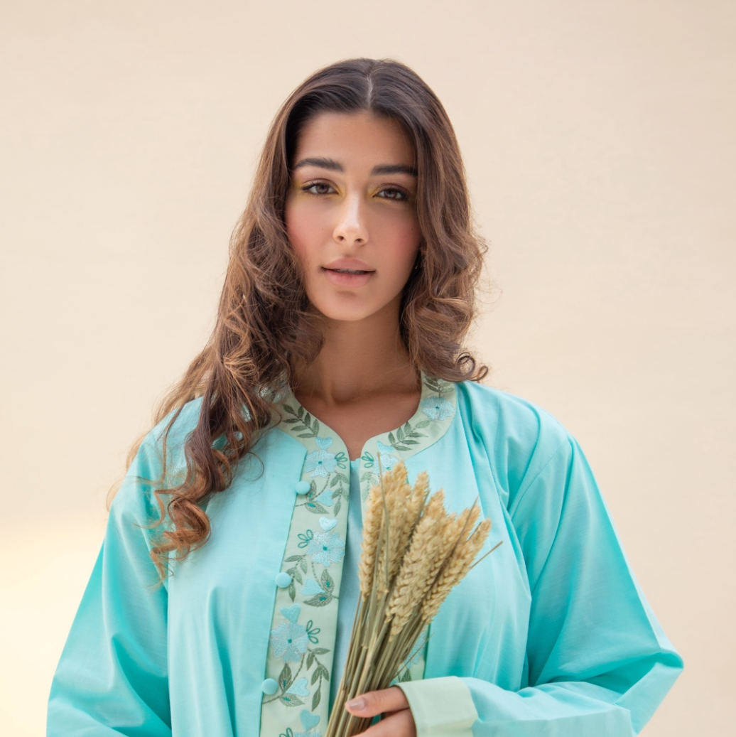 Aqua Serenity Embroidered