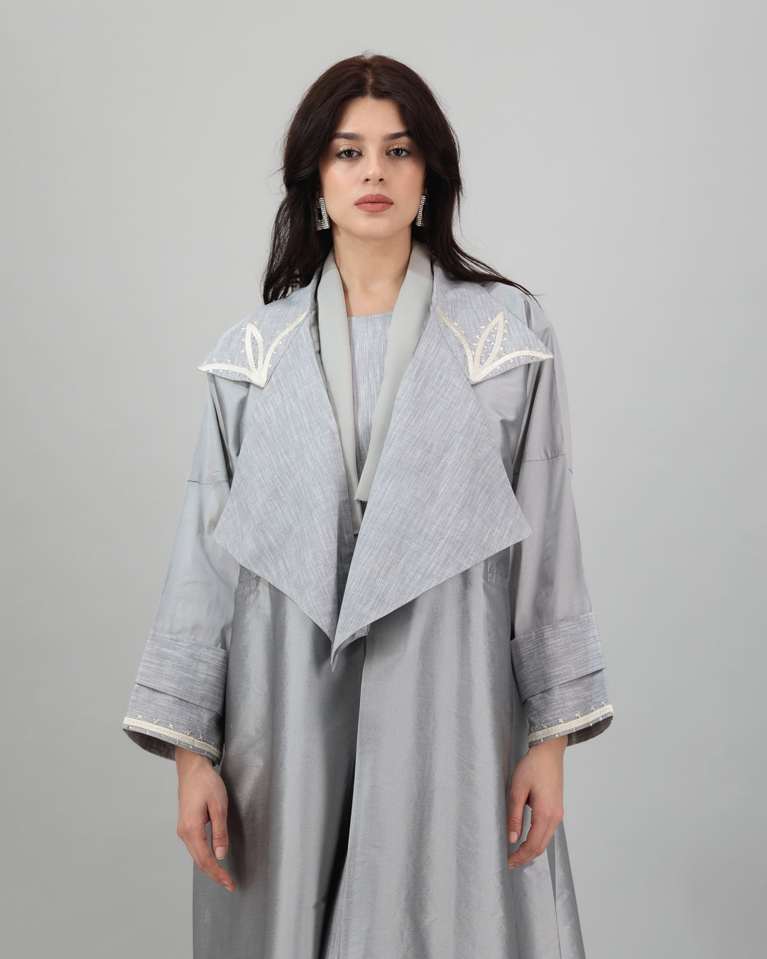 Elegant Dove Grey Embellished