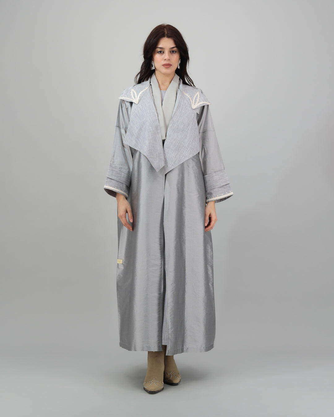 Elegant Dove Grey Embellished