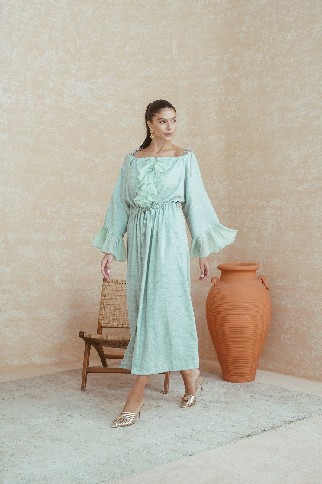 Mint Ruffle Elegance Dress