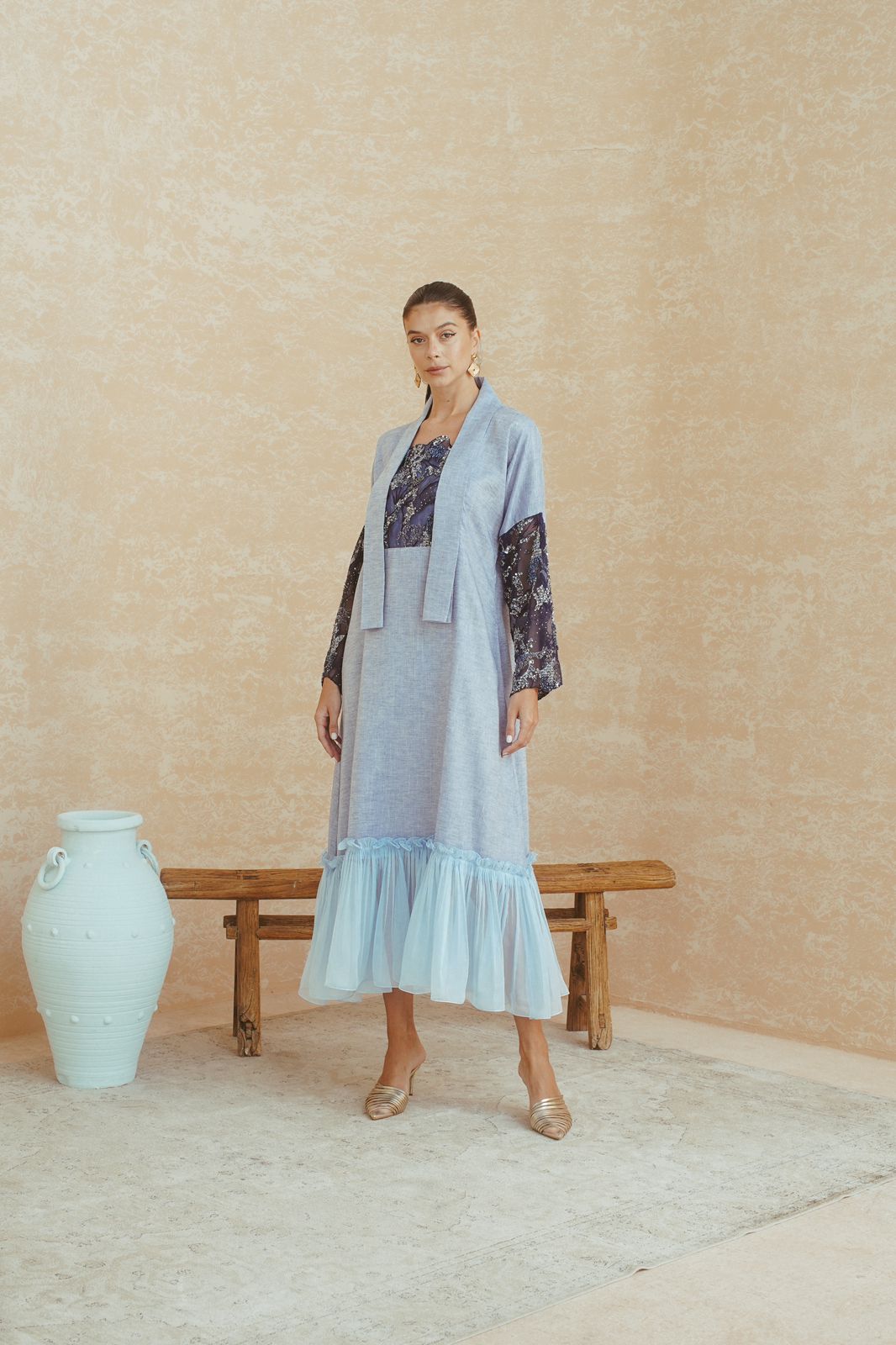 Azure Crystal Lace Dress