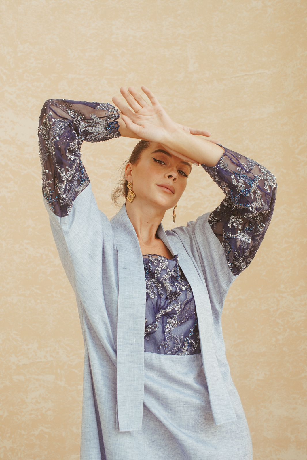 Azure Crystal Lace Dress