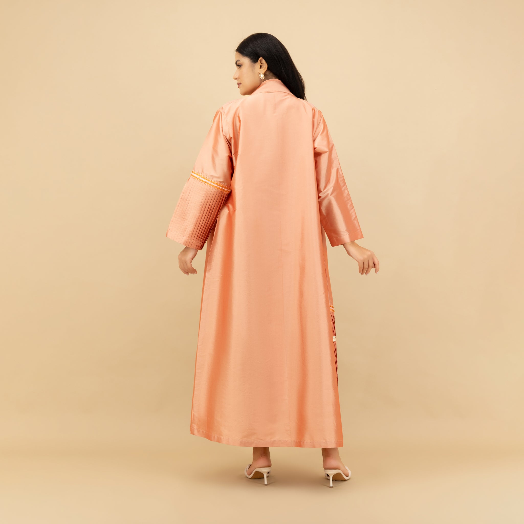 Satin Sunset Abaya with Beaded Detail