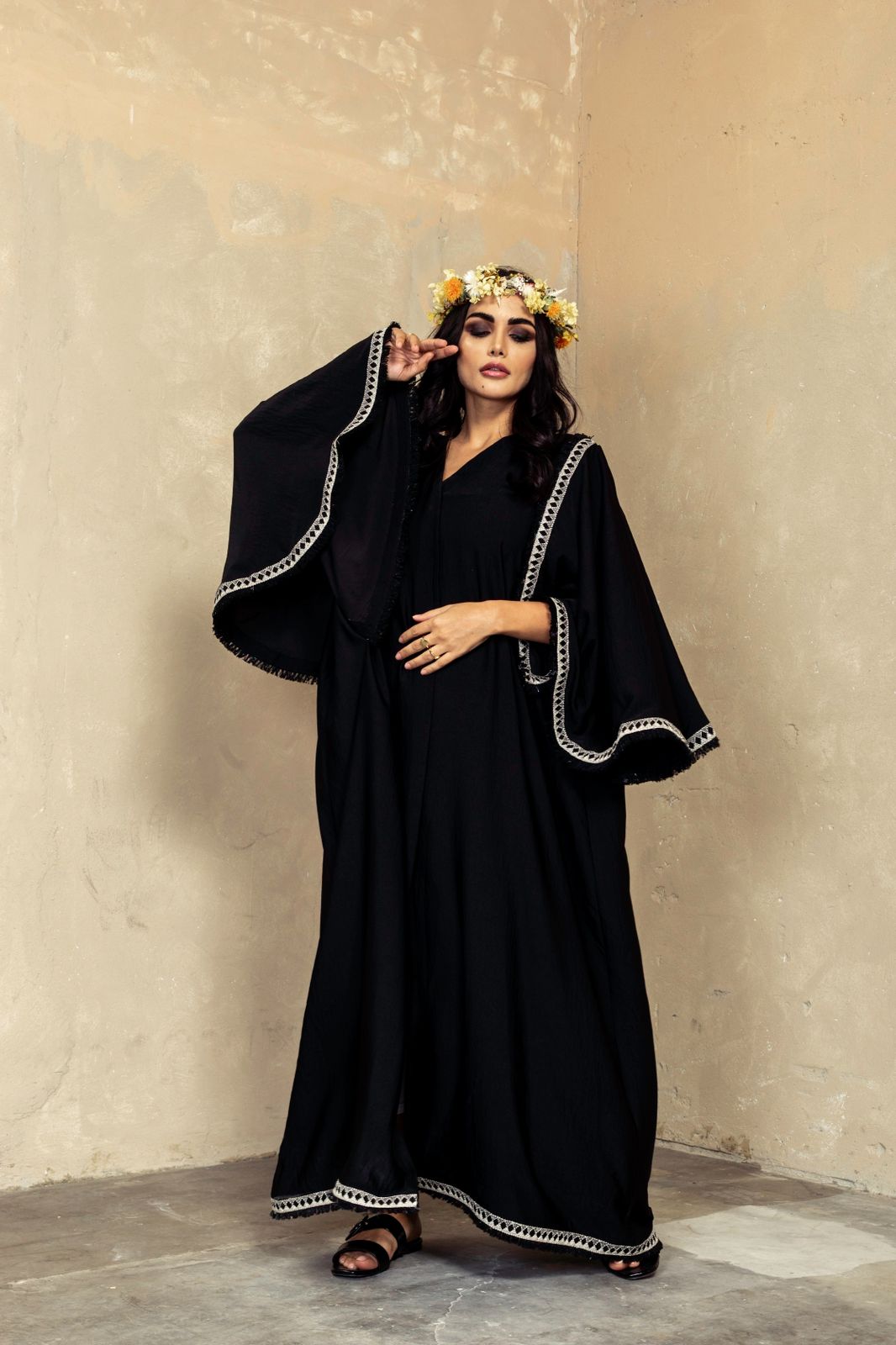 Bohemian Grace Black Abaya